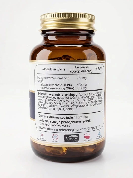 Omega 3 Forte Avlivia - etykieta, skład, dawka.