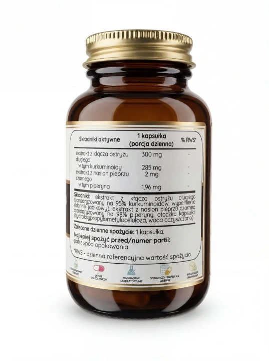 Kurkumina i Piperyna Avlivia - etykieta, skład, dawka.