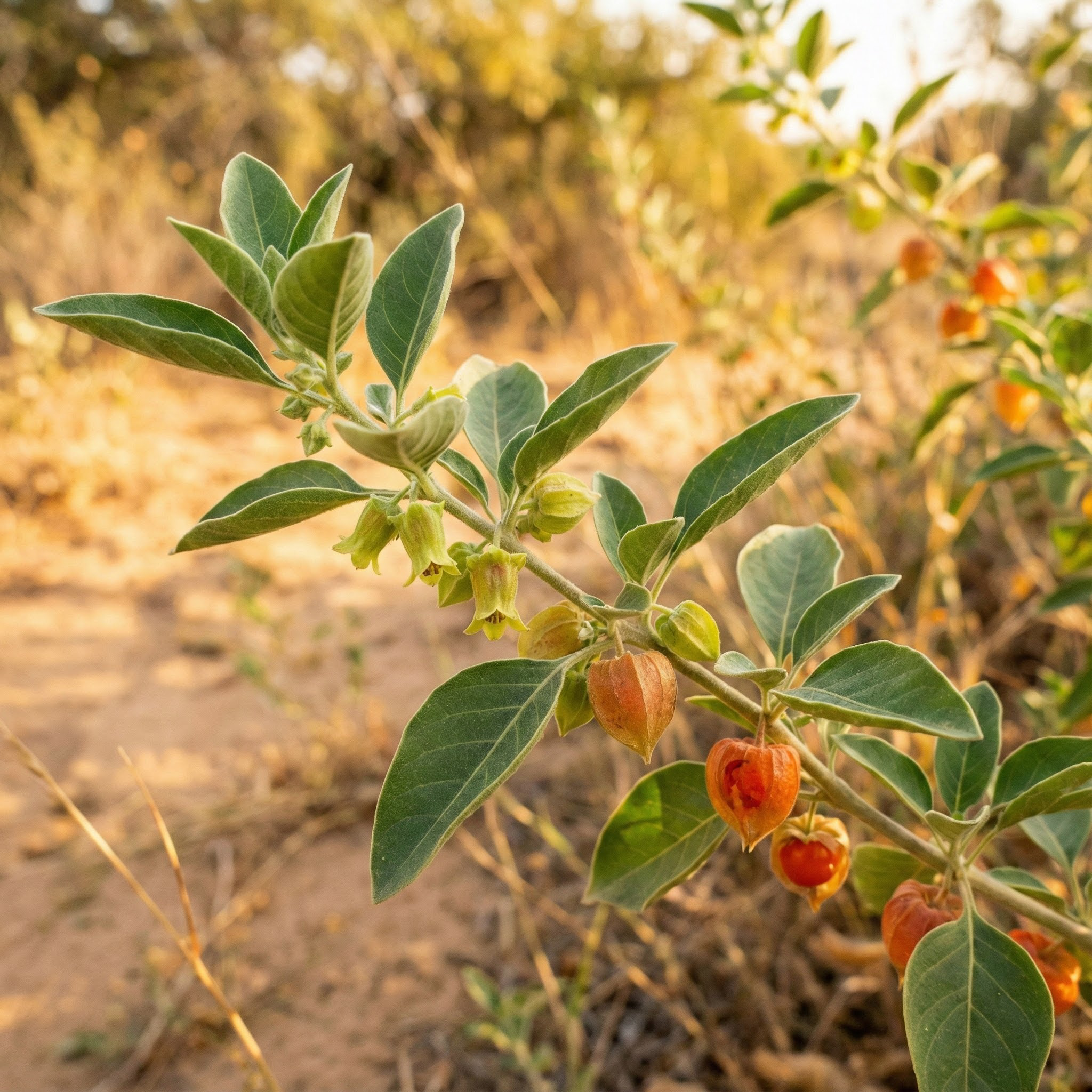 Roślina ashwagandha z owocami