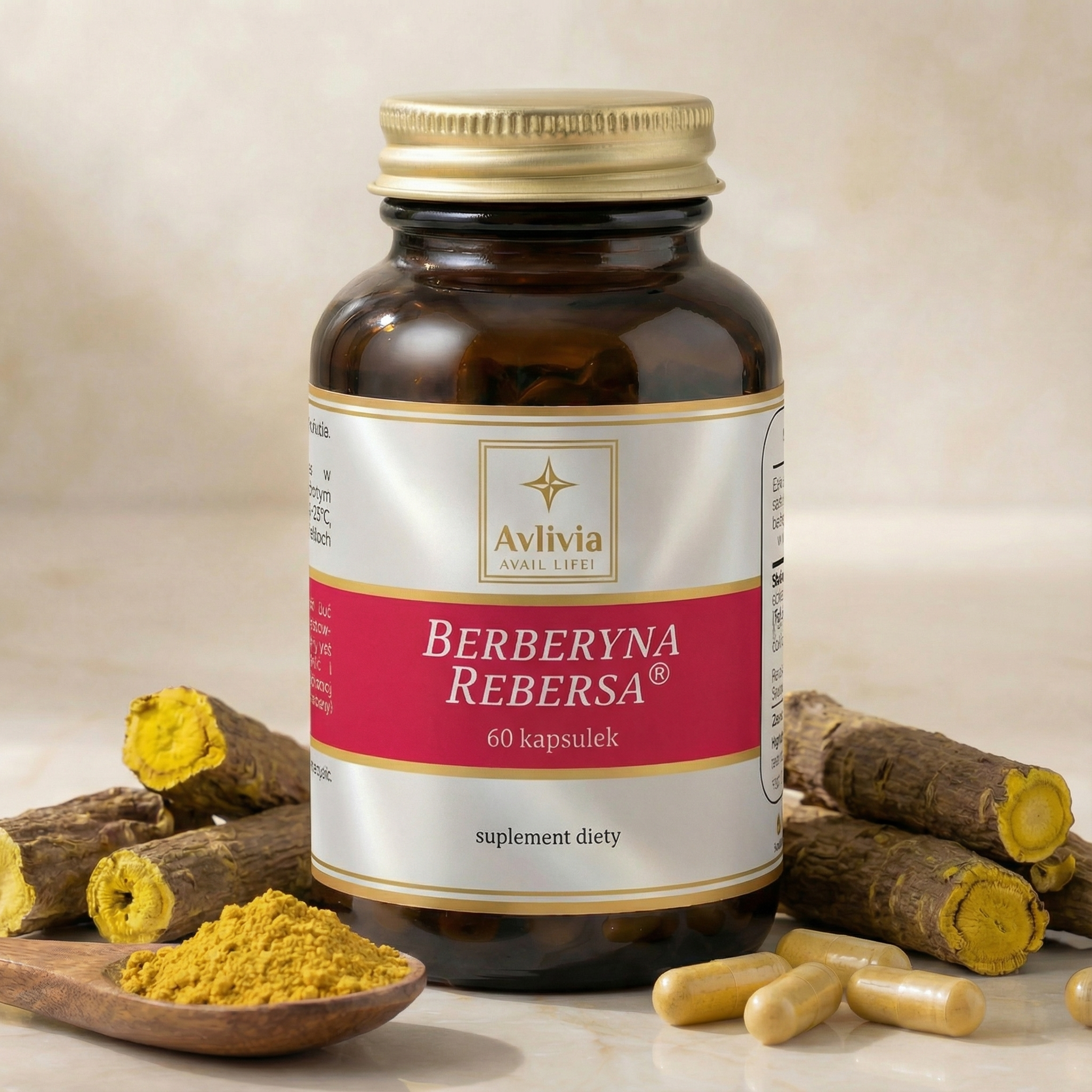 Opakowanie suplementu Berberyna Rebersa Avlivia