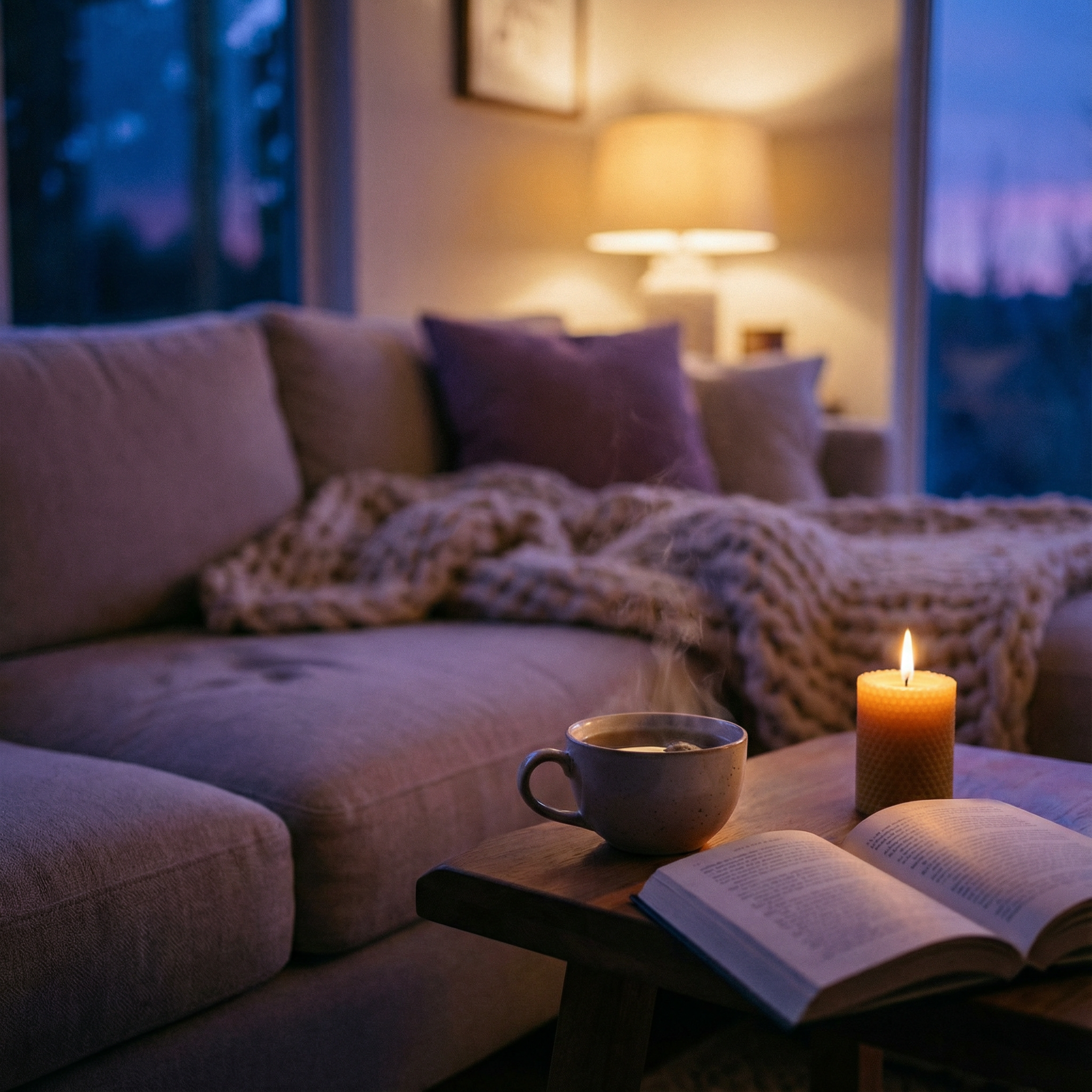Wieczorny relaks - herbata i książka przed snem